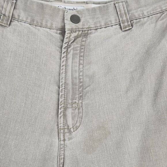 Columbia Taupe Tactical Utility Shorts Zipper Velcro Pockets Men's Size 30 - Picture 2 of 11